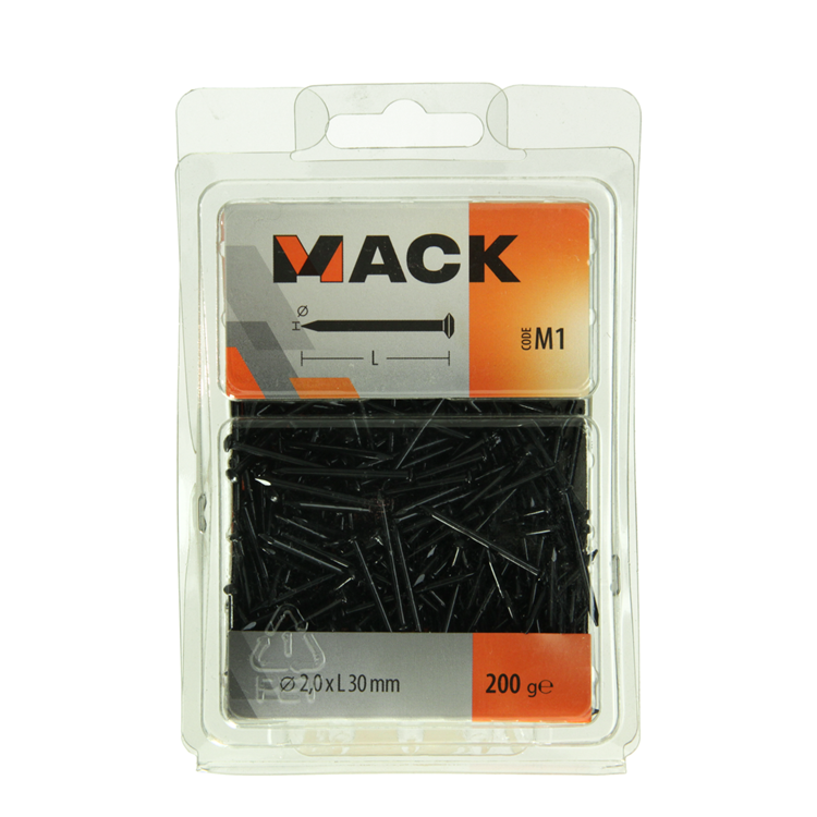 Mack 1017932 - clou en acier bvk acier bleui 200 gr 2,0 x 30 mm | 5 pièces