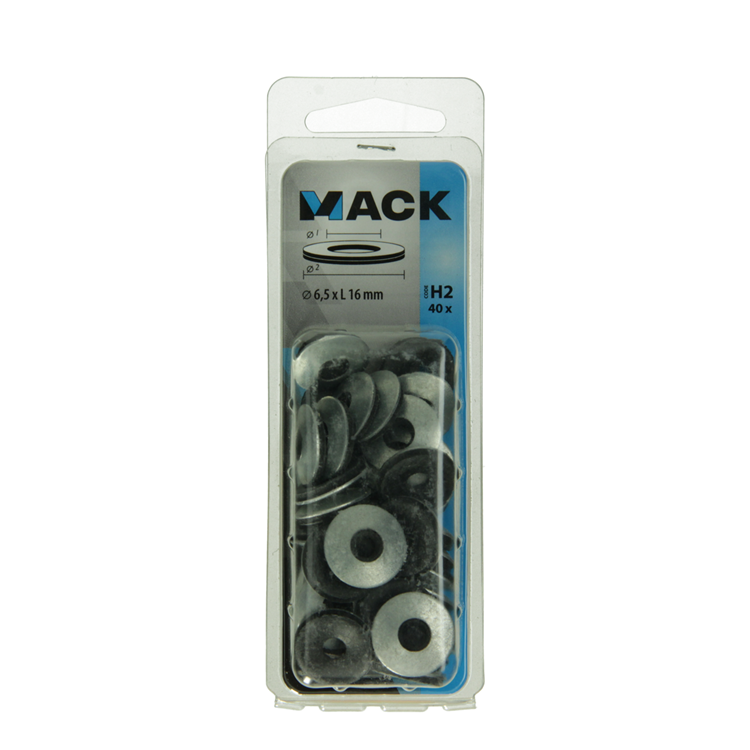Mack 1018134 - bague d'étanchéité en caoutchouc galvanisé 40 pièces 6,5 x 16 mm | 5 pièces