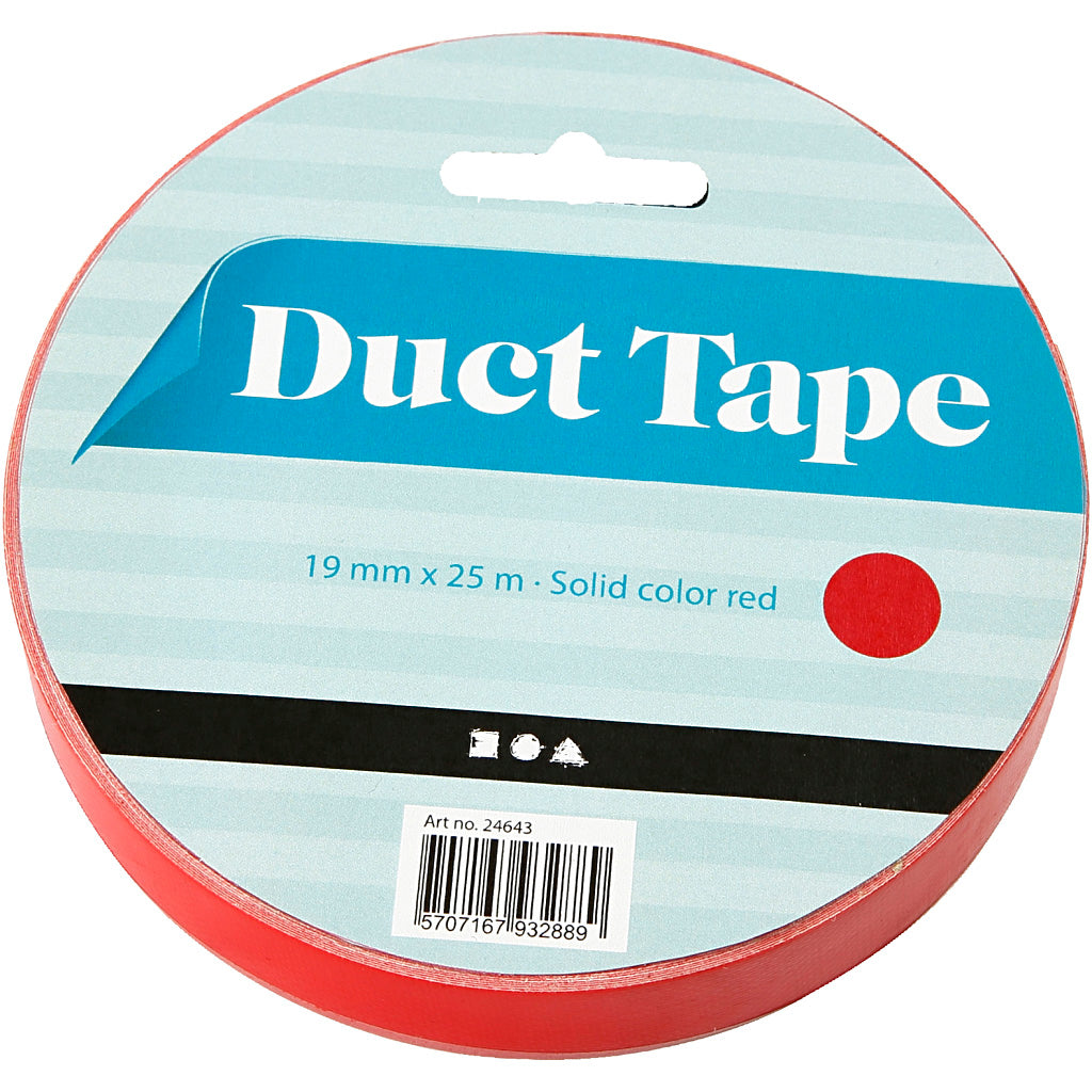 Ruban adhésif Creativ company, l: 19 mm, rouge, 25 m 1 rouleau