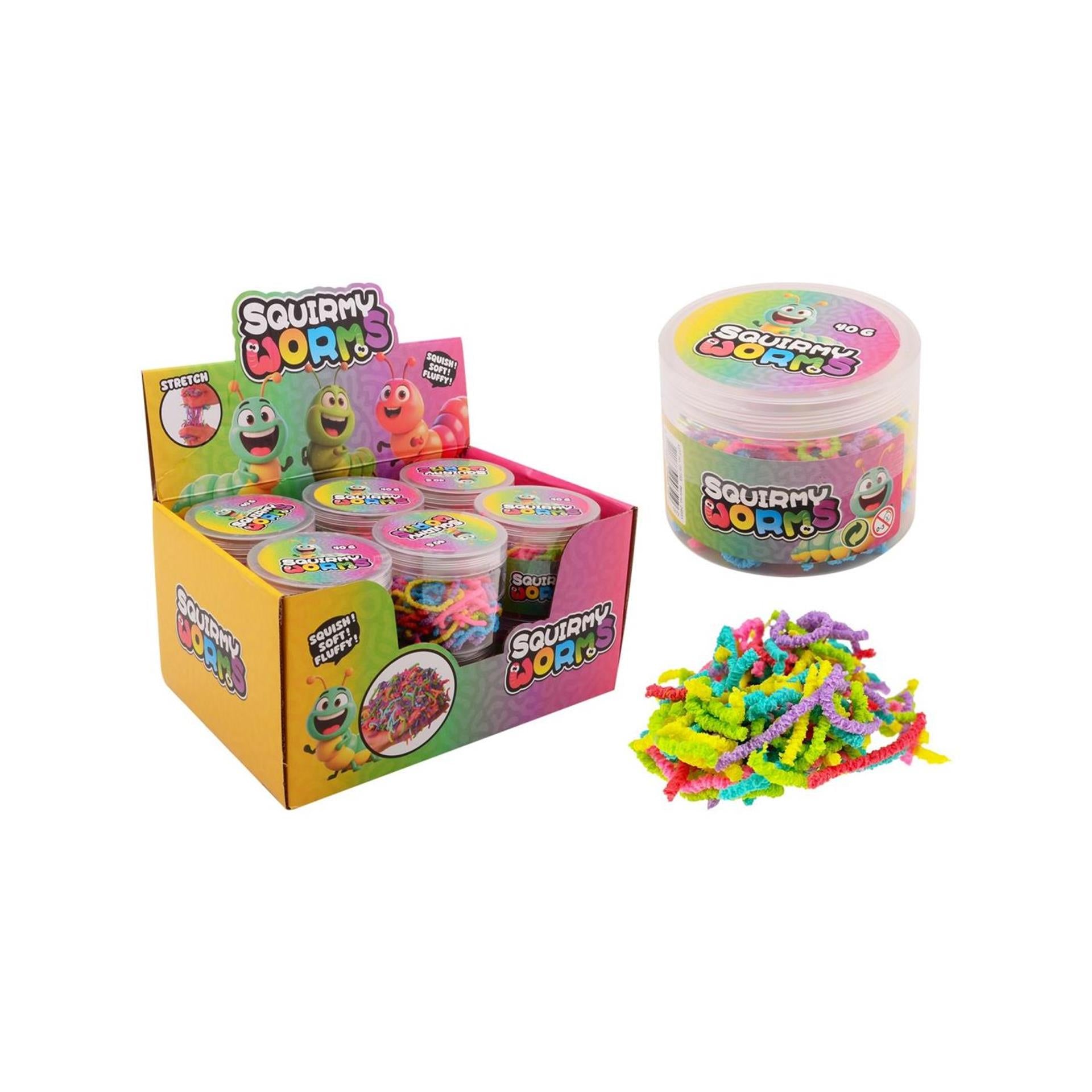 Johntoy vers arc-en-ciel squirmy en pot 40 grammes