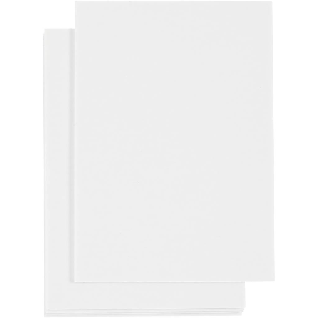 Blocs de mousse 3D, a6, feuille 105x148 mm, épaisseur 2 mm, blanc, 5 feuilles 1 boîte