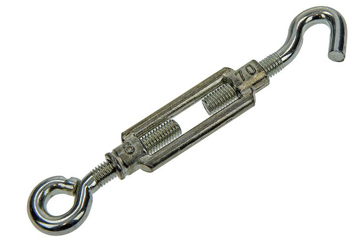 Mack 1006874 - 2 tendeurs : oeil + crochet galvanisé m8x70mm bl | 5 pièces