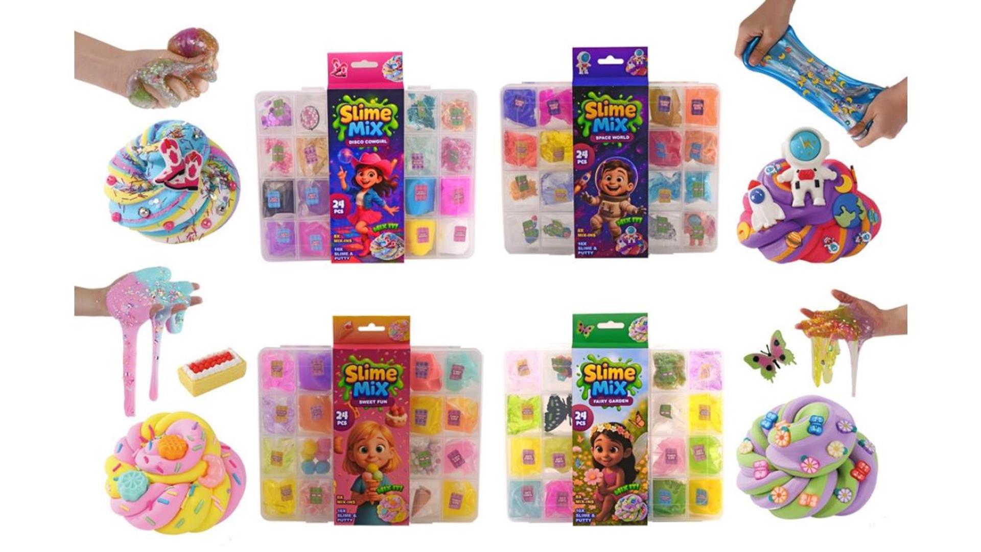 Mastic, slime et accessoires Johntoy - 24 pcs.