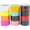 Ruban adhésif Creativ company, couleur unie, L: 48 mm, différentes couleurs, 12x5 m 1 boîte