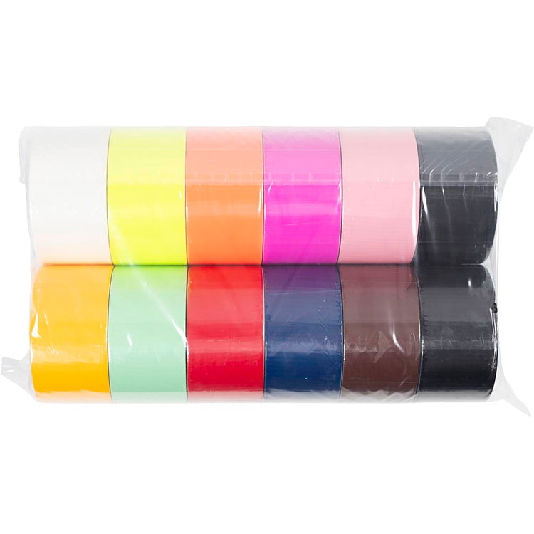 Ruban adhésif Creativ company, couleur unie, L: 48 mm, différentes couleurs, 12x5 m 1 boîte