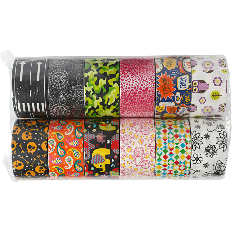 Ruban adhésif Creativ company, avec motif, L: 48 mm, différentes couleurs, 12x5 m 1 boîte