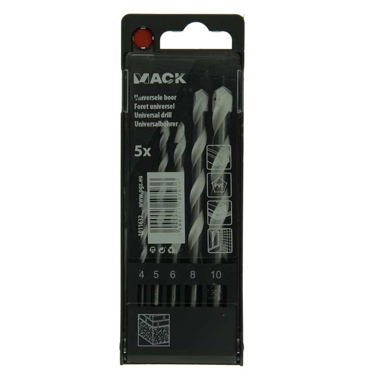 Mack 1011632 - jeu de forets multiples universels 5 pièces 4-10mm | 5 pièces