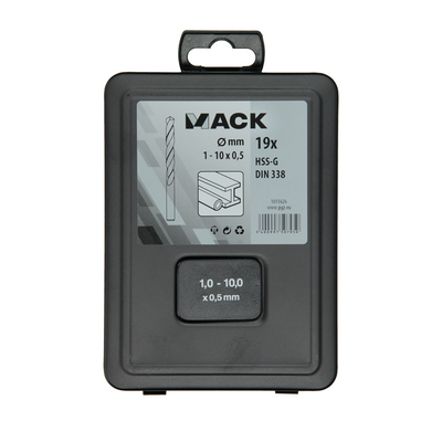 Mack 1011626 - foret à métaux hss g din 338 set 19 pièces 1-10mm | 3 pièces