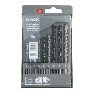 Mack 1011631 - jeu de forets à pierre, bois et métal hss 9 pièces 5-8mm | 5 pièces