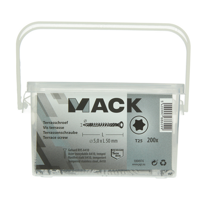 Mack 1004974 - vis de terrasse ss410 200pcs5.0x50mm | 6 pièces