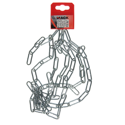 Mack 1004999 - maillon de chaîne long din5685-1ø 3mm l 26mm 2m wwl 40 kg | 5 pièces