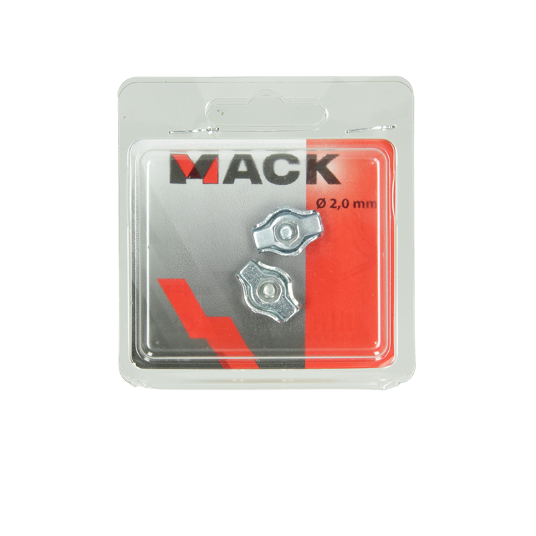 Mack 1006862 - 2 serre-fils en acier simplex galvanisé 2mm bl | 5 pièces