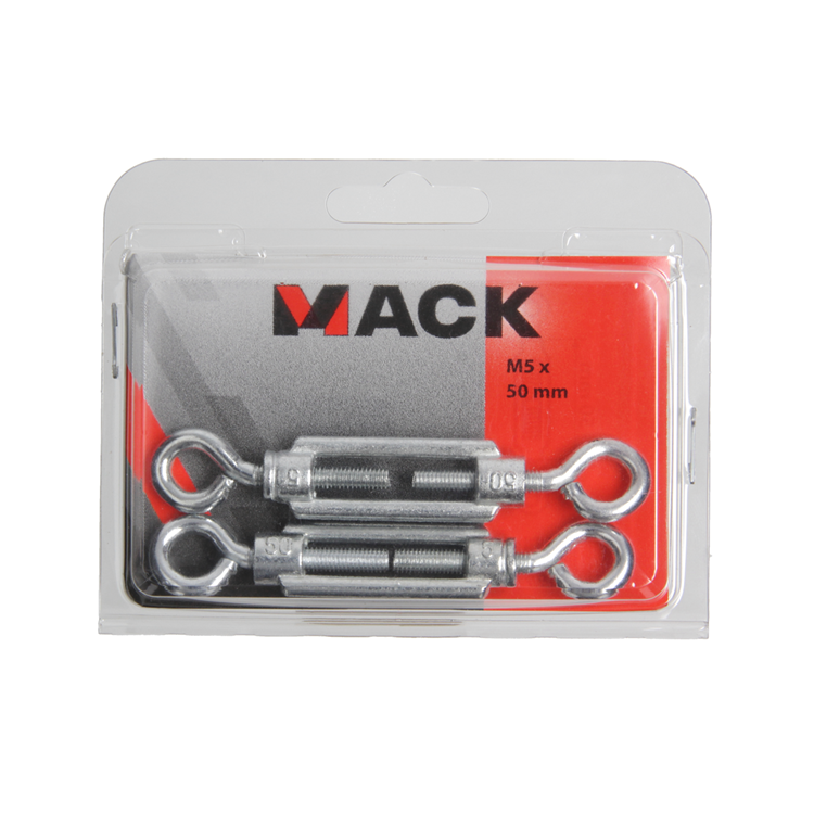 Mack 1006877 - 2 tendeurs 2 yeux galvanisés m5x50mm bl | 5 pièces