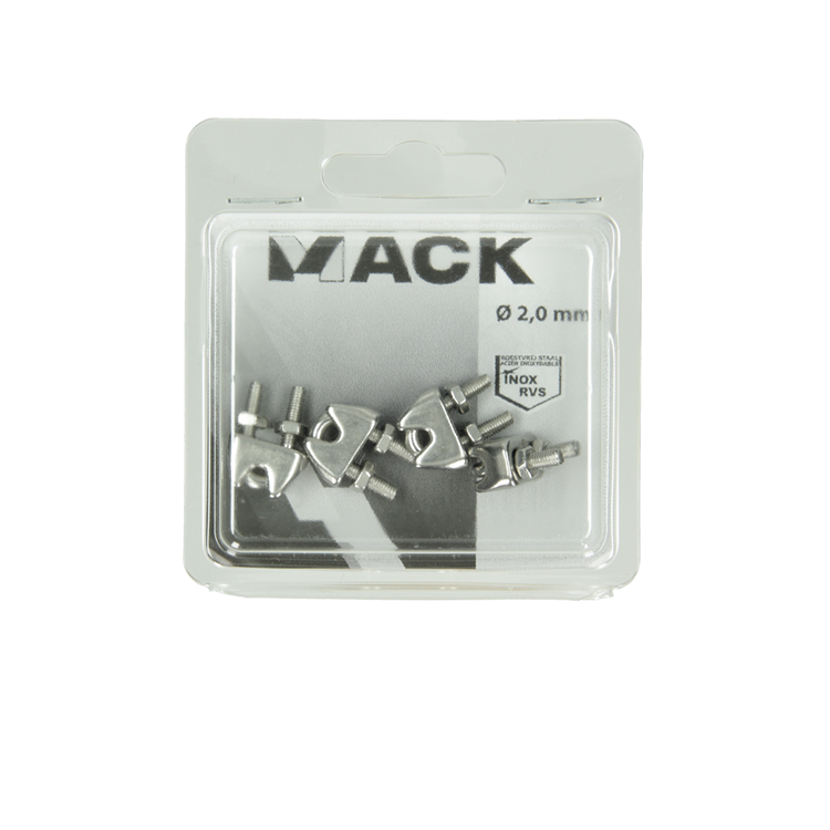 Mack 1006890 - 4 serre-fils en acier crosby inox 1-2mm bl | 5 pièces