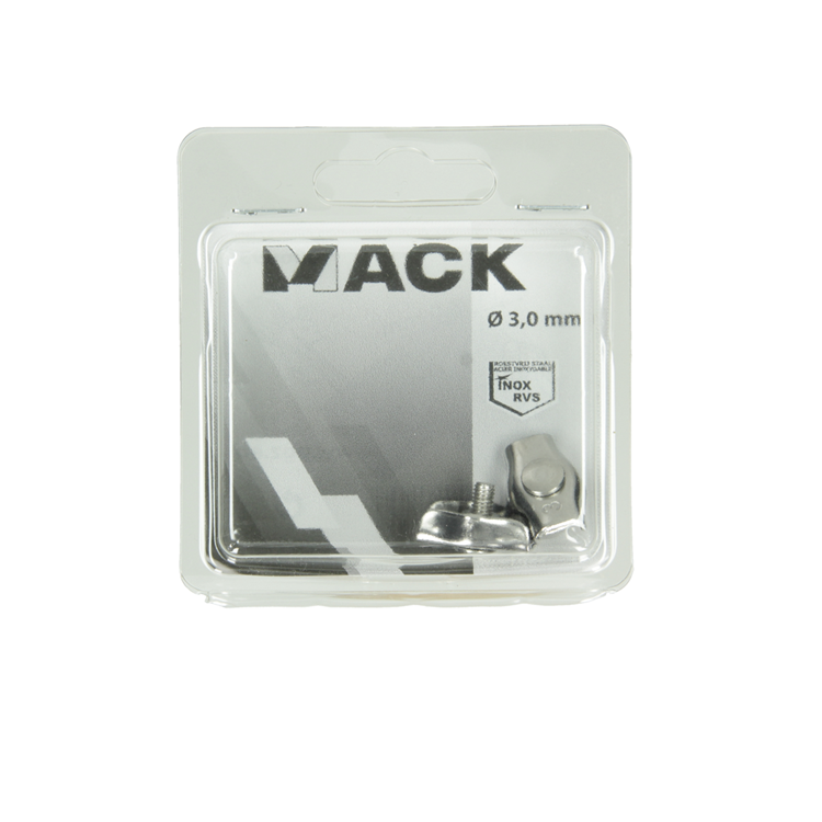 Mack 1006893 - 2 serre-fils en acier simplex inox 1,5-3mm bl | 5 pièces