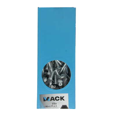 Mack 1007054 - boulon à bois + écrou galvanisé 100 pcs 6 x 70 mm | 1 pièce