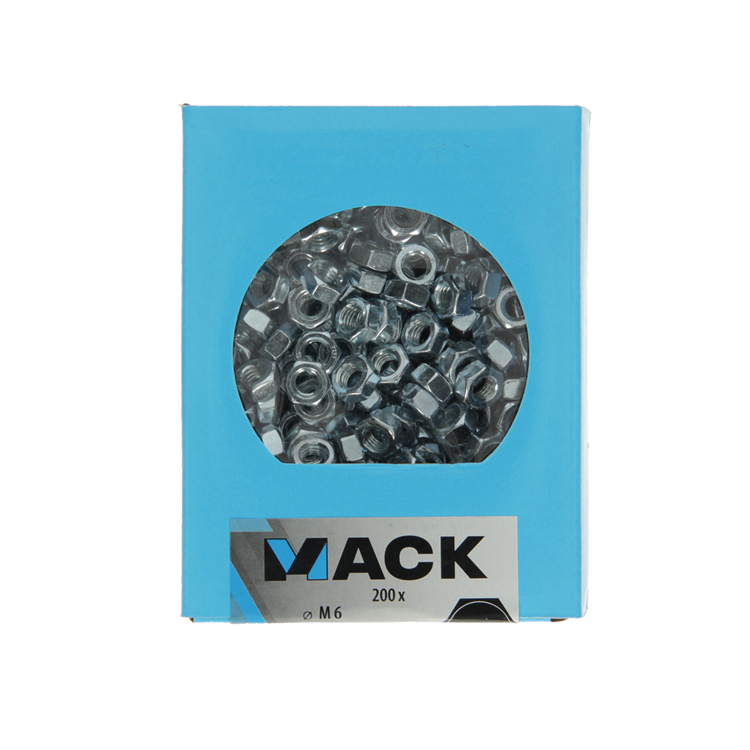 Mack 1007096 - écrous hexagonaux 200 pièces m6 | 5 pièces