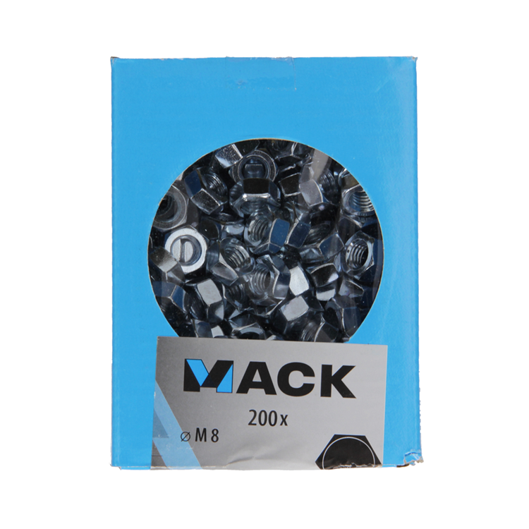 Mack 1007097 - écrous hexagonaux 200 pièces m8 | 5 pièces