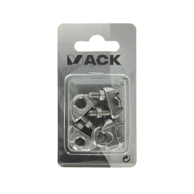 Mack 1008445 - 4 serre-fils en acier 6mm en acier inoxydable | 10 pièces