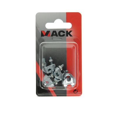 Mack 1008452 - 4 serre-fils en acier 3mm galvanisé | 10 pièces