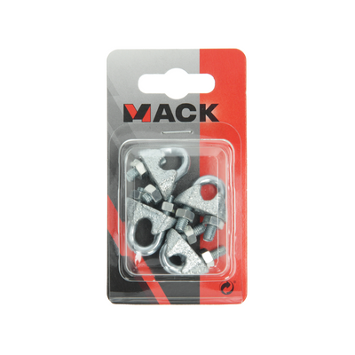 Mack 1008454 - 4 serre-fils en acier 6mm galvanisé | 10 pièces