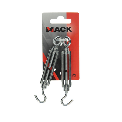 Mack 1008459 - 2 oeillets tendeurs + crochet m5 x 70mm galvanisé | 10 pièces
