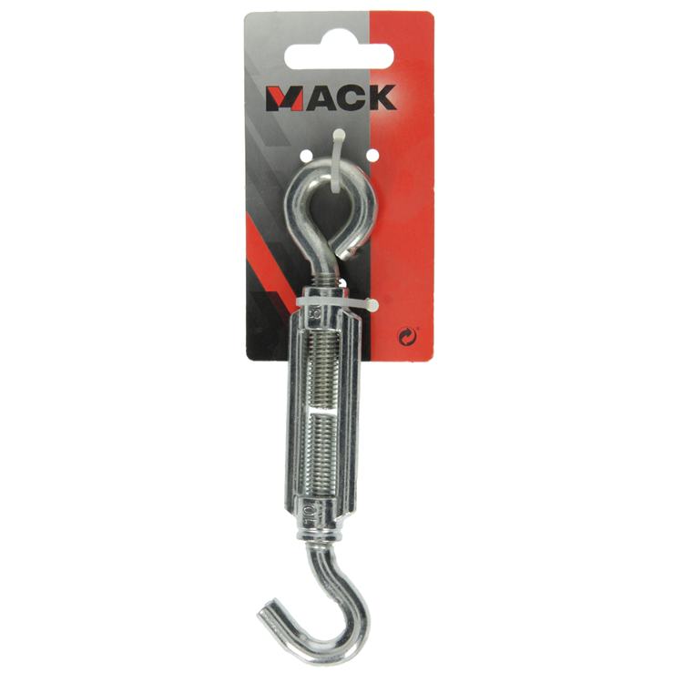 Mack 1008496 - 1 œillet tendeur + crochet m10 x 80mm galvanisé | 10 pièces