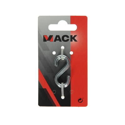Mack 1008534 - 2 crochets en S ouverts 4,4 x 40 mm galvanisés | 10 pièces