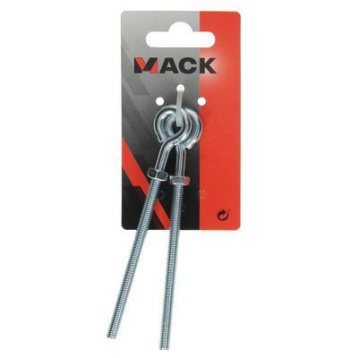 Mack 1008550 - 2 boulons à œil + écrou m6 x 100mm galvanisé | 10 pièces