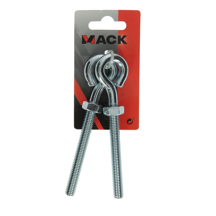 Mack 1008557 - 2 boulons à œil + écrou m10 x 100mm galvanisé | 10 pièces