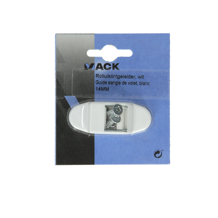 Mack 1010104 - 1 guide-ruban pour volet roulant blanc 14mm | 5 pièces