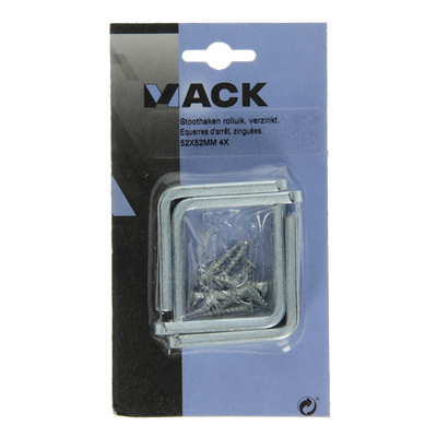 Mack 1010110 - 4 crochets pare-chocs pour volet roulant galvanisé 52x54mm | 5 pièces