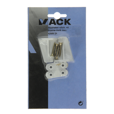 Mack 1010114 - 2 crochets pare-chocs trapèze pour volet roulant blanc 42mm | 10 pièces