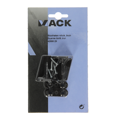 Mack 1010115 - 2 crochets pare-chocs trapèze pour volet roulant marron 42mm | 10 pièces
