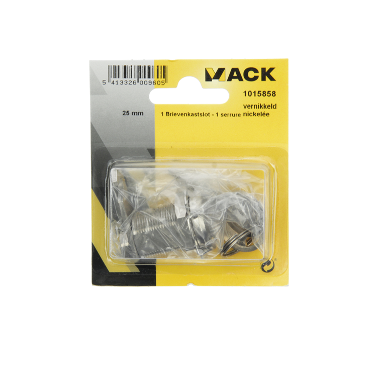Mack 1015858 - 1 serrure pour armoire aux lettres nickelée 25mm | 5 pièces