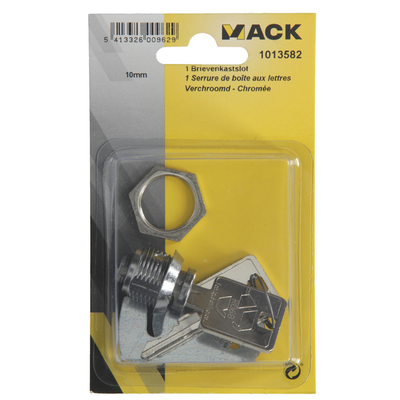 Mack 1013582 - Serrure pour armoire à 1 lettres chromée 13mm | 5 pièces