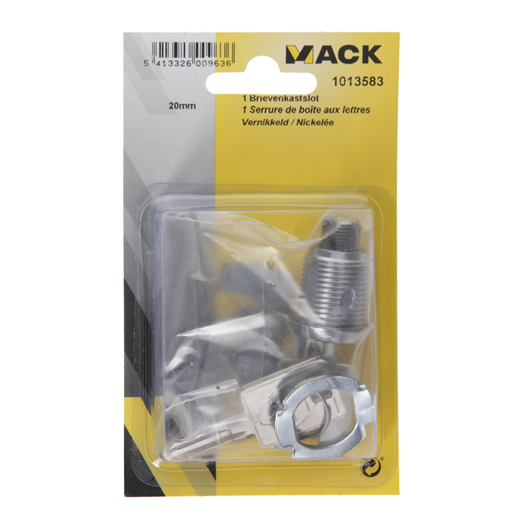 Mack 1013583 - Serrure pour armoire à 1 lettres chromée 22mm | 5 pièces
