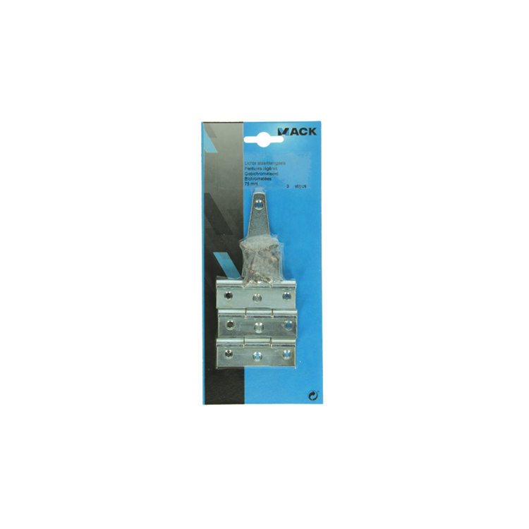 Mack 1013265 - 3 charnières croisées légères galvanisées 75 mm | 2 pièces