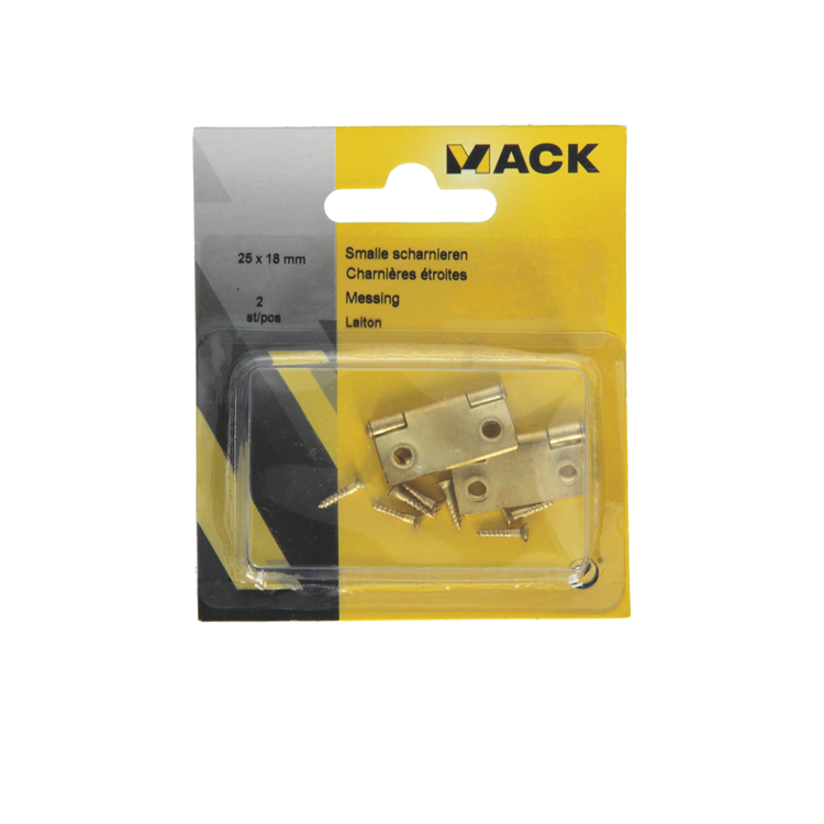 Mack 1013502 - 2 charnières étroites laiton h 25 x l 18 mm | 5 pièces