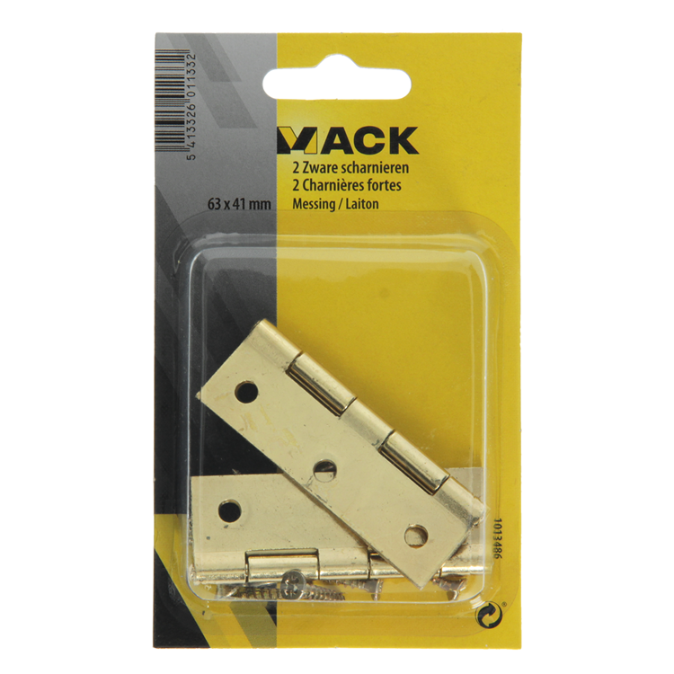 Mack 1013486 - 2 charnières laitonnées h 63 x l 41 mm | 5 pièces