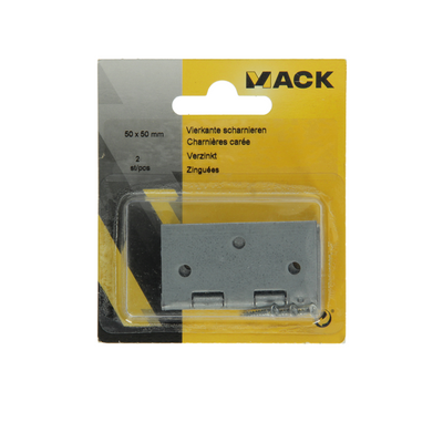Mack 1013325 - 2 charnières carrées galvanisées h 50 x l 50mm | 5 pièces