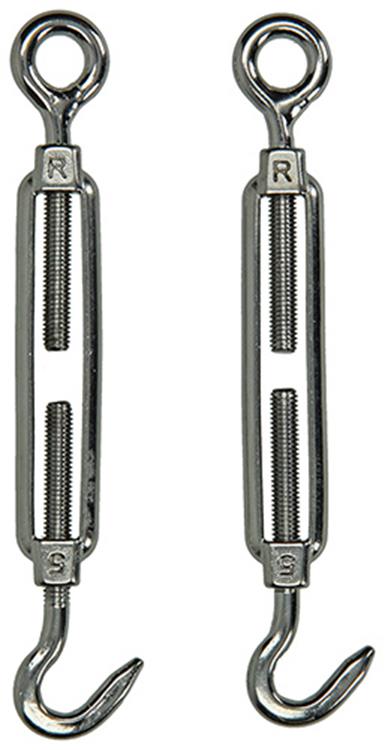 Mack 1008436 - 2 tendeurs oeil + crochet m5 x 50mm inox | 10 pièces