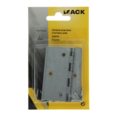 Mack 1013326 - 2 charnières carrées galvanisées h 70 x l 70mm | 5 pièces