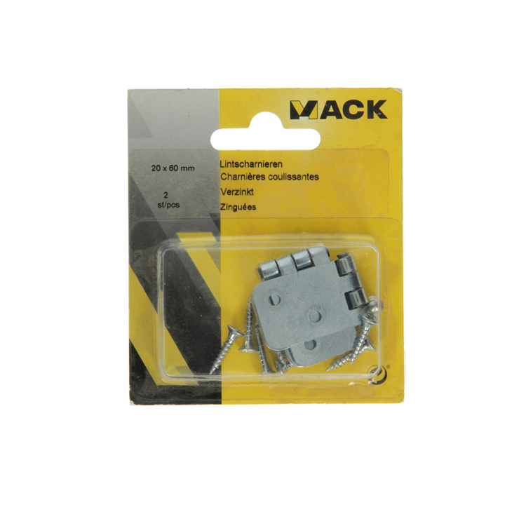 Mack 1013480 - 2 charnières à ruban galvanisé h 20 x l 60 mm | 5 pièces