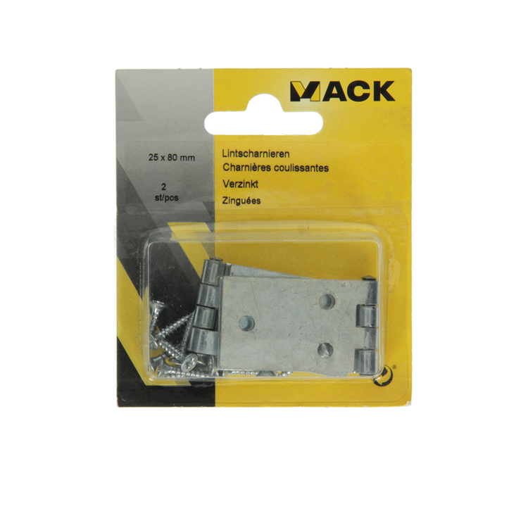 Mack 1013481 - 2 charnières à ruban galvanisé h 25 x l 80 mm | 5 pièces