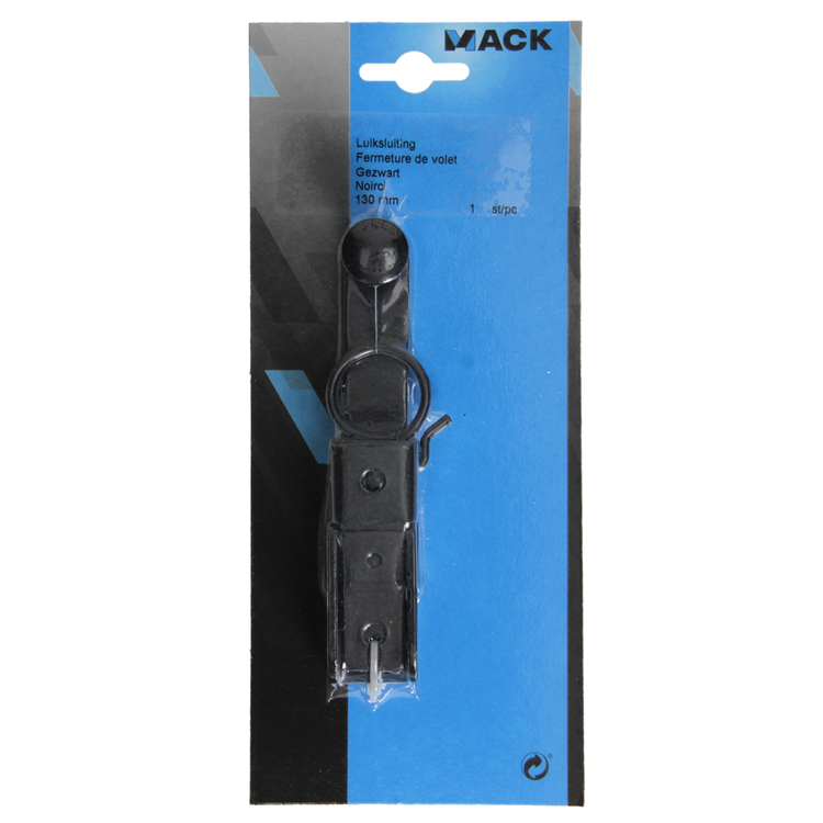 Mack 1013553 - 1 fermeture de trappe plastifiée noire. 130 mm | 3 pièces