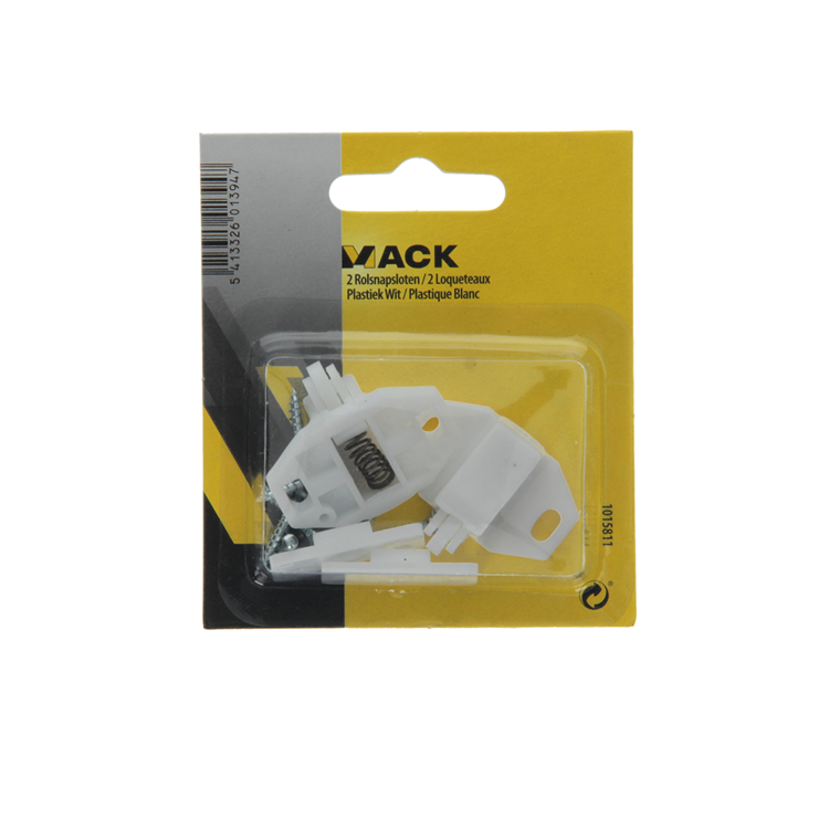Mack 1015811 - 2 verrous à rouleau en plastique blanc | 10 pièces