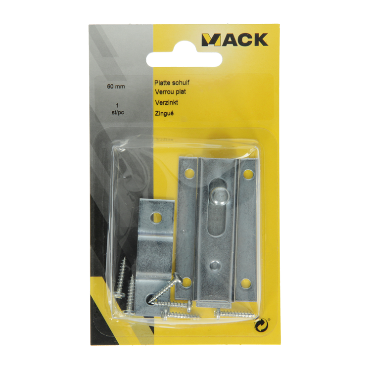 Mack 1013276 - 1 glissière plate galvanisée a 60 - b 15 mm | 5 pièces