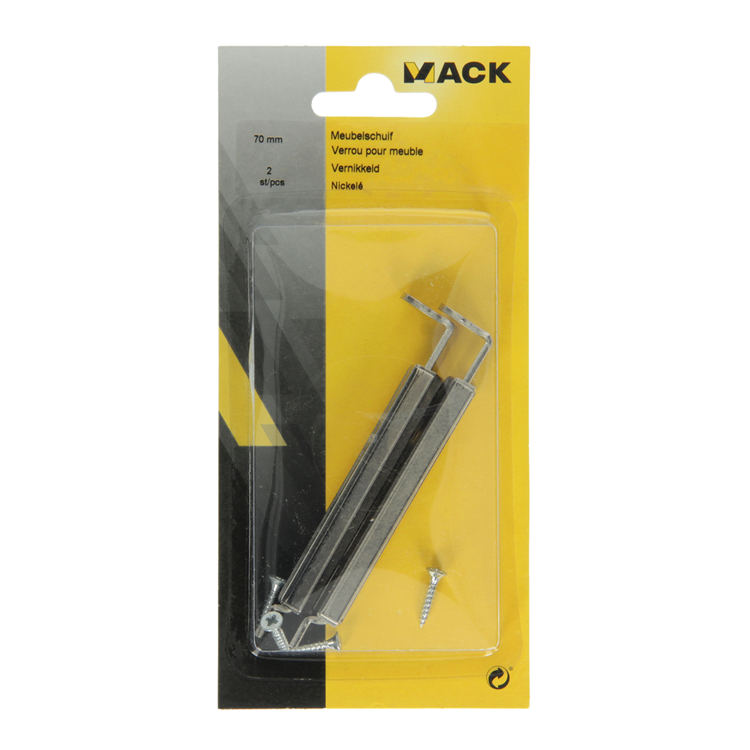 Mack 1013272 - 2 tiroirs de meuble nickelés a 70 - b 21 mm | 5 pièces