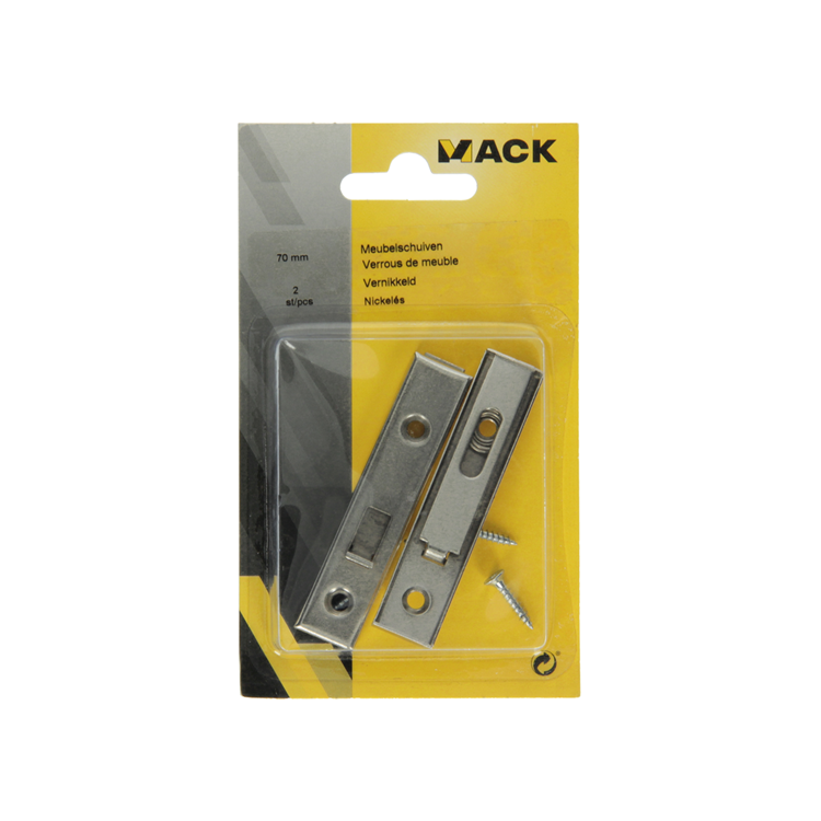 Mack 1013561 - 2 tiroirs de meuble nickelés a 70 - b 11,5 mm | 10 pièces